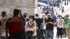 Vacunaci�n masiva del covid de personas entre 40 y 49 a�os, ayer en el Gai�s