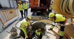 En A G�ndara, se utilizaron ayer 25.000 metros de PVC en un tramo de unos mil sesenta y siete metros de longitud. 