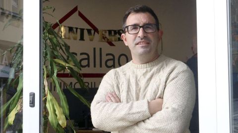 Arcadio Ares, en una foto tomada en la inmobiliaria Callao