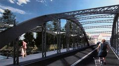 Recreaci�n virtual del proyecto ganador para la construcci�n de un nuevo puente sobre el Cabe