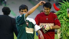 �lex L�pez y Bello Amigo en el partido del debut del actual capit�n del Racing.