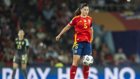 Mara Mndez, en un partido con Espaa en la Eurocopa