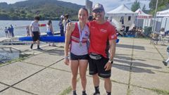 Manuela Lastra, junto a su&nbsp;t&eacute;cnico en el Altru&aacute;n, Ram&oacute;n Cabodevila.