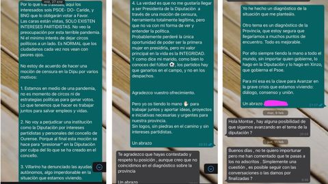 La exdiputada de Ciudadanos mostr� a los medios los mensajes que cruz� con Villarino y con otro dirigente socialista. Estos le insist�an en la moci�n de censura contra Baltar incluso tras abandonar el partido naranja y ella rechazaba esa operaci�n.