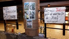 Lugar donde muri Yoel Quispe y que sus amigos y familia mantienen como recordatorio del crimen