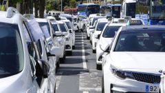 En el 2017 los taxistas coruñeses se manifestaron contra este tipo de vehículos