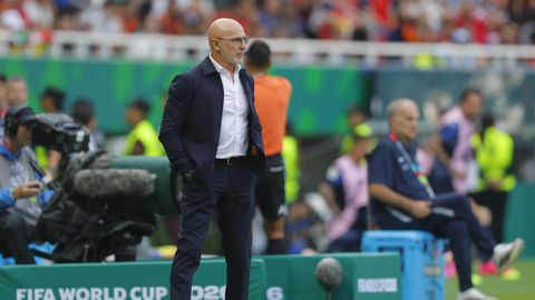 De la Fuente en la victoria de Espa�a ante Uruguay.