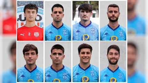 Los ocho canteranos que participaron en el triunfo contra el Monta�eros. Arriba aparecen, de izquierda a derecha, Mateo De�n, Juan, Rolle y Arturo, y abajo, Xoel Eijo, Huguito, Xoel Rodr�guez y Carlos Teixeira.