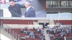 Aficionados celestes, tras la red de la grada visitante la pasada temporada