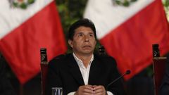 El presidente de Per�, Pedro Castillo, durante su comparecencia de este mi�rcoles en Lima