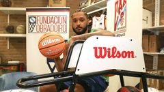 Joel Soriano, en una de las dependencias del Multiusos de Sar