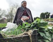 Carmen Castro, que vende a diario en el recinto ferial de Pontevedra y no tiene fr�o nunca. 