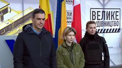 Imagen del v�deo difundido por Pedro S�nchez tras su llegada a Kiev