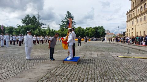 Uno de los participantes de la jura de bandera en Monforte