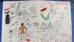 El dibujo que emociona a Alemania. La polic�a alemana difundi� ayer el dibujo que un ni�o sirio desconocido dej� colgado en la comisar�a de Passau, en Baviera, y que compara los dos mundos de su vida, el que dej� atr�s y el que le espera: la diferencia entre la guerra y la paz.