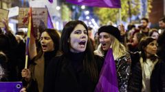 Mariana Mort�gua, durante una marcha en noviembre contra la violencia machista