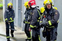 Bomberos de Monforte y Chantada en el incendio del 1 de abril en Ferreira de Pant�n