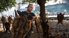 Ni el calor puede con el Carneiro ao Espeto de Moraña