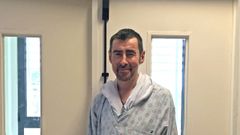 Manuel Santillana, cuando estuvo ingresado en el hospital de Conxo en el 2016