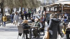 Las terrazas de la plaza Mayor de Lugo tambi�n estaban repletas.Las terrazas de la plaza Mayor de Lugo tambi�n repletas
