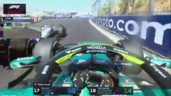 El choque entre Carlos Sainz y Fernando Alonso durante el GP de Espa�a de F1 en el Madring