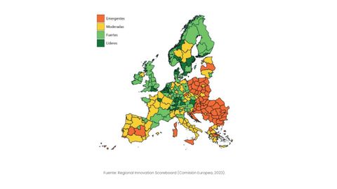 Capacidad innovadora de las regiones europeas segn el RIS 2023