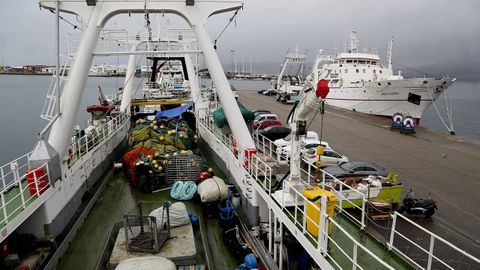 Arrastreros congeladores que faenan en Malvinas, en una foto de archivo