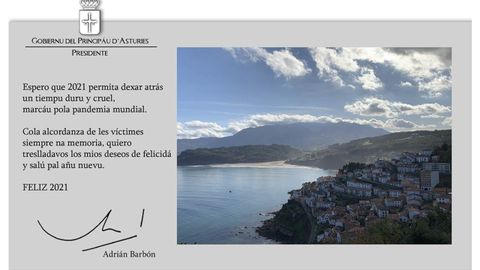 Felicitaci�n navide�a de Adri�n Barb�n en asturiano