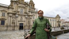 Pilar Vzquez, frente al monasterio de Celanova
