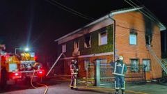 Vivienda afectada por el fuego.