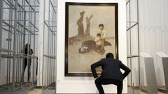 A ic�nica obra de Castelao  A derradeira leici�n do mestre . 