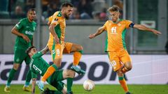 El futbolista del Celta Borja Iglesias, durante el partido que disput frente al Ludogorets siendo jugador del Betis.