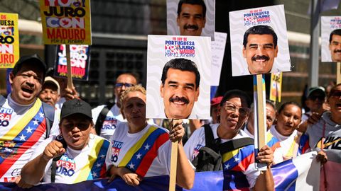 Seguidores de Maduro celebran su toma de posesin