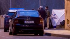 Agentes de la Polic�a Nacional en el lugar donde murieron dos j�venes.