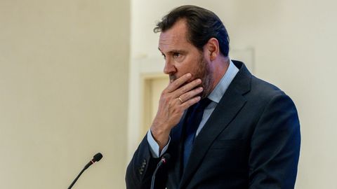 El ministro de Transportes, �scar Puente, en una comparecencia este mi�rcoles.