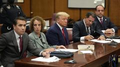 Trump, durante su comparecencia en el caso Stormy Daniels.