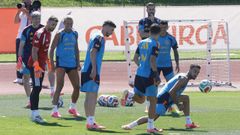 Sesi�n de entrenamiento de Espa�a este jueves en Las Rozas.
