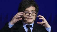 El presidente de Argentina, Javier Milei, durante un discurso.