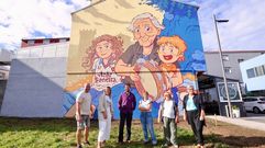 Visita institucional al mural, pintado en la calle Rosal�a de Castro 