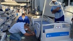 Esta maana llegaron las primeras camas al HCV