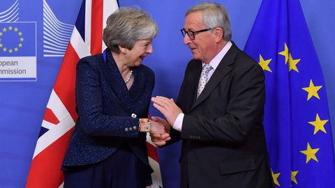 Theresa May y Jean-Claude Juncker, esta maana