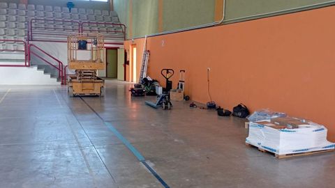 Obras en el pabelln A Chaira de O Pereiro de Aguiar