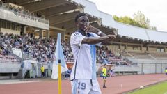 Buba celebre el gol anotado frente al Oviedo Vetusta