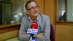 El alcalde, ayer en Radio Voz Berganti�os