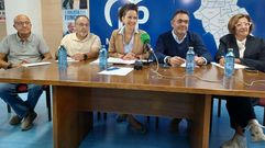 Los representantes del PP, en la rueda de prensa de este mi�rcoles