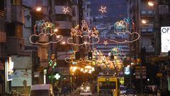 Alumbrado navide�o en la r�a do Progreso en el a�o 2002, hace ahora dos d�cadas