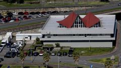 Vista a�rea del Centro Oceanogr�fico, junto al dique de abrigo