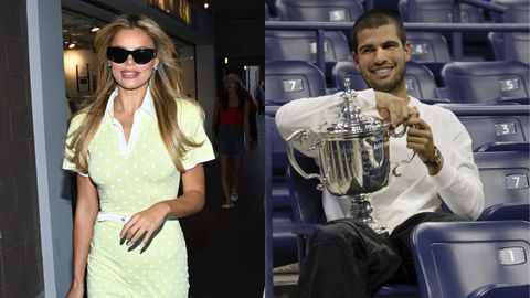 Brooks Nader asistiendo a un partido de Carlos Alcaraz en el US Open y el tenista con su sexto «grand slam»