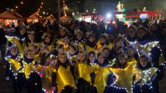 El Club Xirandela, durante su participaci�n en el desfile de Pap� Noel de Sarria