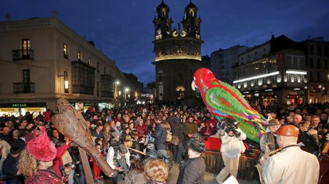 Carnaval de Pontevedra. Presentacin del loro Ravachol